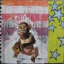 Jolly Chimp, 36" x 36", acrylic, collage on wood cradle