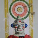 Clown with Darts, 24" x 36", acrylic on mylar by Mary Lottridge