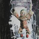 Acrobat Clown 2, 18" x 32", acrylic on mylar by Mary Lottridge