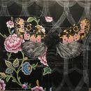 Camo Moth, 20" x 20", acrylic and mixed media