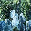 Jardin Majorelle, 24in x 48in, acrylic on wood cradle
