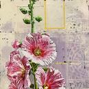 Hollyhock 1, 20" x 20", acrylic on wood cradle